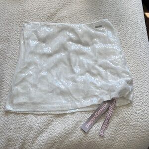 Missguided White Sequin Mini Skirt